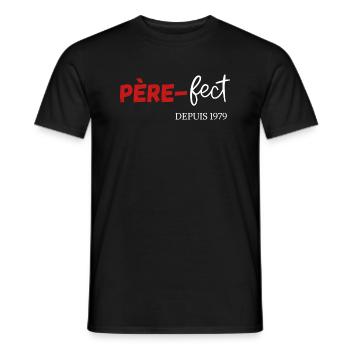 Père fect Depuis 1979 - T-shirt homme - noir - Devant - AI Model Male 178 light (178cm)