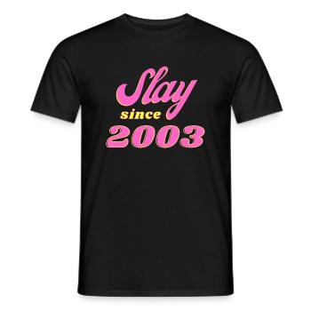 Birthday T-Shirt For 20 Year Old Slay Gift - Men's T-Shirt - black - Front - AI Model Male 178 light (178cm)