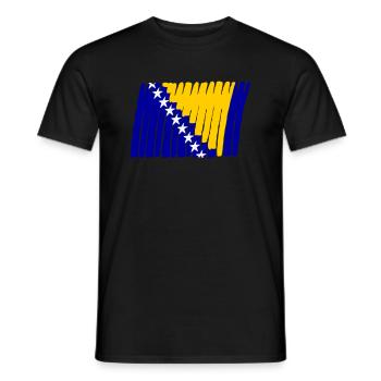 Drapeau de la Bosnie peint étoiles peintes étoiles - T-shirt homme - noir - Devant - AI Model Male 178 light (178cm)