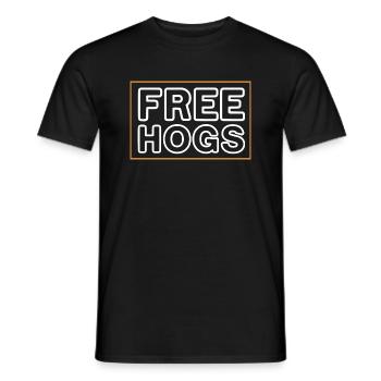 free hogs Design for a jokes fan - Men's T-Shirt - black - Front - AI Model Male 178 light (178cm)