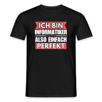 Einfach ein Perfekter Informatiker - Männer T-Shirt - Schwarz - Vorne - AI Model Male 178 light (178cm)