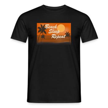 Beach Sleep Repeat 8 - T-shirt homme - noir - Devant - AI Model Male 178 light (178cm)