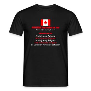 Juno Beach D-Day Range (White wording) - Men's T-Shirt - black - Front - AI Model Male 178 light (178cm)