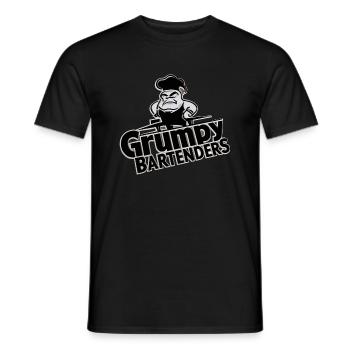 GRUMPY BARTENDERS - Men's T-Shirt - black - Front - AI Model Male 178 light (178cm)
