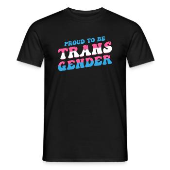 Fier d’être transgenre - LGBTQ Pride Transgenre - T-shirt homme - noir - Devant - AI Model Male 178 light (178cm)