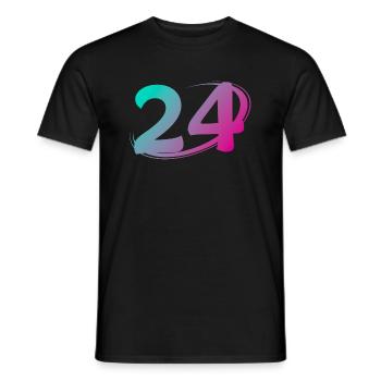 Nummer 24 mehrfarbig - Männer T-Shirt - Schwarz - Vorne - AI Model Male 178 light (178cm)
