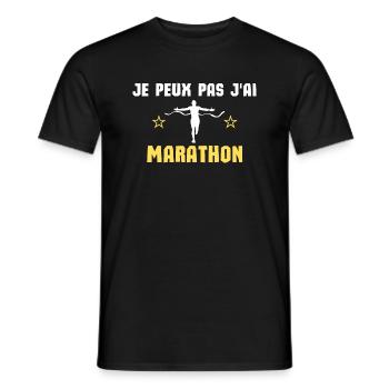 I can't I have marathon - Men's T-Shirt - black - Front - AI Model Male 178 light (178cm)