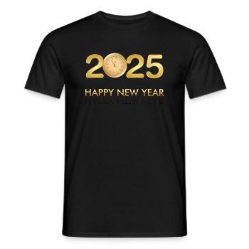 2025 Happy new Year Countdown T-Shirt - Men's T-Shirt - black - Front - AI Model Male 178 light (178cm)