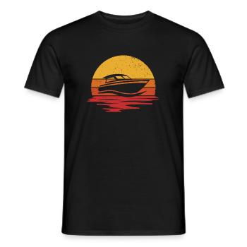 Motor Boat Motorboating Captain Boat Lover - Men's T-Shirt - black - Front - AI Model Male 178 light (178cm)