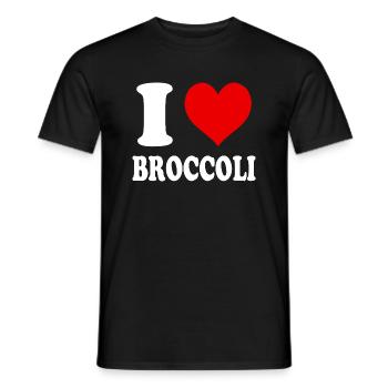 J’aime le brocoli Drôle Coeur Spirituel - T-shirt homme - noir - Devant - AI Model Male 178 light (178cm)