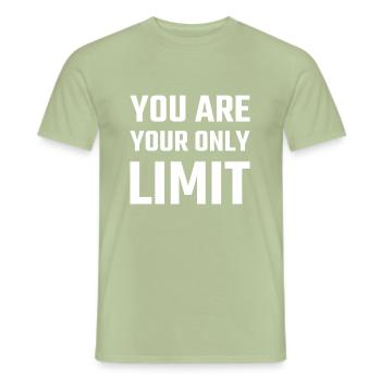 Motivation Saying - Men's T-Shirt - sage - Front - AI Model Male 178 light (178cm)