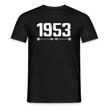 Born in 1953 Vintage 72 Years 73 Birthday Gift - Men's T-Shirt - black - Front - AI Model Male 178 light (178cm)