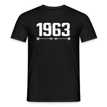 Born in 1963 Vintage 62 Years 63 Birthday Gift - Men's T-Shirt - black - Front - AI Model Male 178 light (178cm)