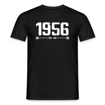 Né en 1956 Vintage 69 ans Cadeau d'anniversaire 70 - T-shirt homme - noir - Devant - AI Model Male 178 light (178cm)