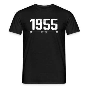 Né en 1955 Vintage 70 ans Cadeau d'anniversaire 71 - T-shirt homme - noir - Devant - AI Model Male 178 light (178cm)