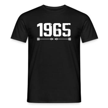 Né en 1965 Vintage 60 ans Cadeau d'anniversaire 61 - T-shirt homme - noir - Devant - AI Model Male 178 light (178cm)