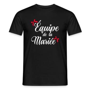 Équipe de la mariée noeud - T-shirt homme - noir - Devant - AI Model Male 178 light (178cm)