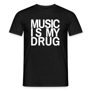 Musik ist meine Droge - Männer T-Shirt - Schwarz - Vorne - AI Model Male 178 light (178cm)