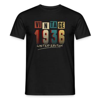 Vintage 1936: Limited Edition - 89th Anniversary. - Men's T-Shirt - black - Front - AI Model Male 178 light (178cm)