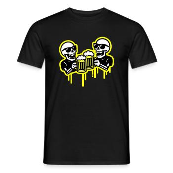 Skeleton Party Beer Team - Men's T-Shirt - black - Front - AI Model Male 178 light (178cm)