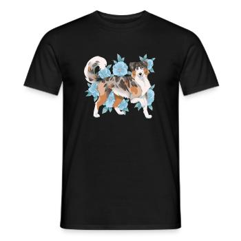 Australian Shepherd Hundetrainer schön süßer Hund - Männer T-Shirt - Schwarz - Vorne - AI Model Male 178 light (178cm)