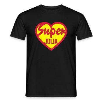 heart heart julia super - Men's T-Shirt - black - Front - AI Model Male 178 light (178cm)
