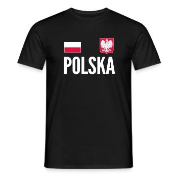 Poland Soccer Jersey - Men's T-Shirt - black - Front - AI Model Male 178 light (178cm)