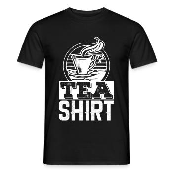 It's A Tea Shirt, Tee Fan Liebhaber Teestube Katze - Männer T-Shirt - Schwarz - Vorne - AI Model Male 178 light (178cm)