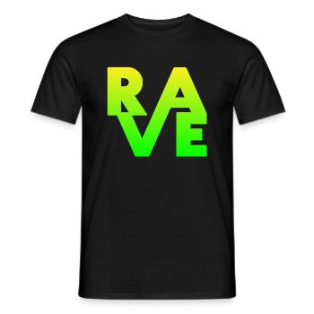 Rave Clothing EDM Music for Raver and DJ - Men's T-Shirt - black - Front - AI Model Male 178 light (178cm)