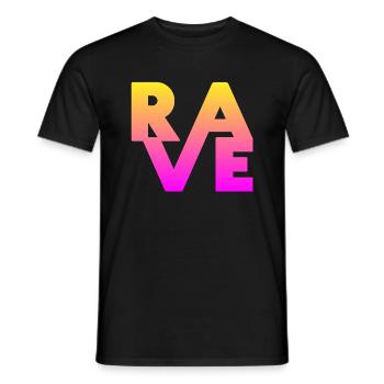 Rave Clothing EDM Music for Raver and DJ - Men's T-Shirt - black - Front - AI Model Male 178 light (178cm)