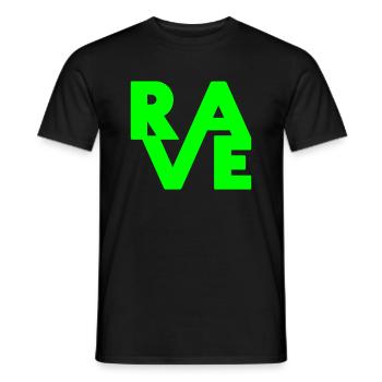 Rave Clothing EDM Music for Raver and DJ - Men's T-Shirt - black - Front - AI Model Male 178 light (178cm)
