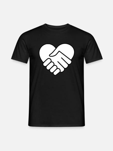 Hand in hand heart white - Men's T-Shirt - black