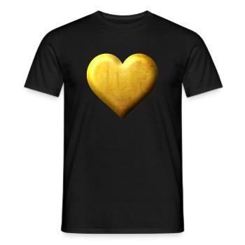 Goldenes Herz Edles Design gestanzt in Gold - Männer T-Shirt - Schwarz - Vorne - AI Model Male 178 light (178cm)