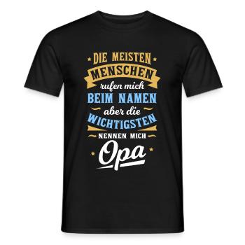 Die wichtigsten Menschen nennen mich Opa - Männer T-Shirt - Schwarz - Vorne - AI Model Male 178 light (178cm)