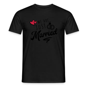 we are just married - Männer T-Shirt - Schwarz - Vorne - AI Model Male 178 light (178cm)