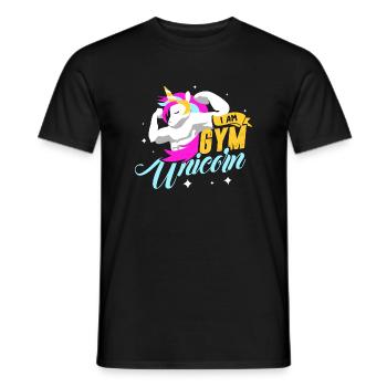 I am a Gym Unicorn - Männer T-Shirt - Schwarz - Vorne - AI Model Male 178 light (178cm)