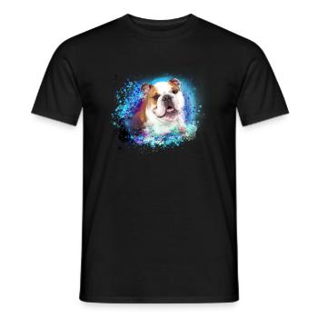 englische Bulldogge,hund, bunt, graffiti,bulldogge - Männer T-Shirt - Schwarz - Vorne - AI Model Male 178 light (178cm)