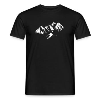 montagnes de skieurs - T-shirt homme - noir - Devant - AI Model Male 178 light (178cm)