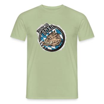 Wild boar - Men's T-Shirt - sage - Front - AI Model Male 178 light (178cm)