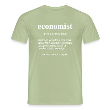Economists Economics Gift - Men's T-Shirt - sage - Front - AI Model Male 178 light (178cm)