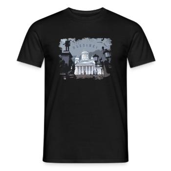 T-shirts cathédrale d’Helsinki, sweats à capuche, produits - T-shirt homme - noir - Devant - AI Model Male 178 light (178cm)