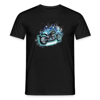moto, motocycle, biker, graffiti, peinture - T-shirt homme - noir - Devant - AI Model Male 178 light (178cm)