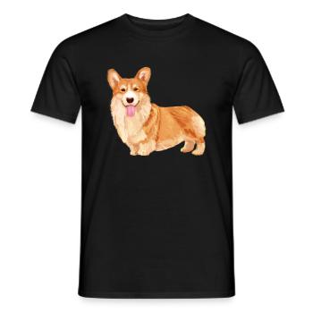 Welsh Corgi - Men's T-Shirt - black - Front - AI Model Male 178 light (178cm)