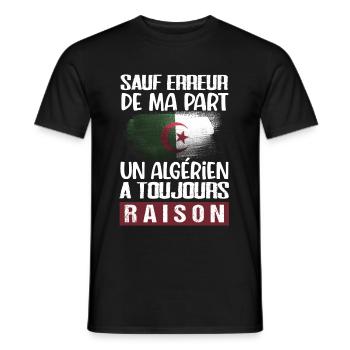 Algérie cadeau drôle algérien drapeau - T-shirt homme - noir - Devant - AI Model Male 178 light (178cm)