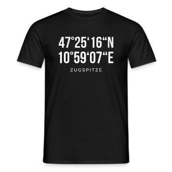 Coordonnées Zugspitze - T-shirt homme - noir - Devant - AI Model Male 178 light (178cm)