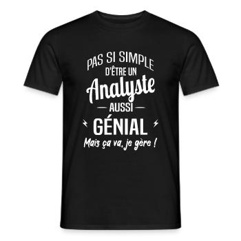 Analyste - T-shirt homme - noir - Devant - AI Model Male 178 light (178cm)