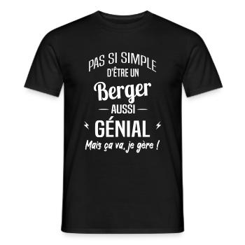 Berger - T-shirt homme - noir - Devant - AI Model Male 178 light (178cm)