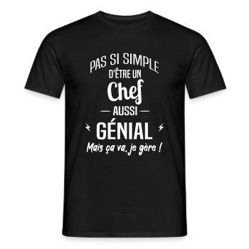 Chef - T-shirt homme - noir - Devant - AI Model Male 178 light (178cm)