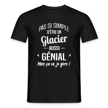 Glacier - T-shirt homme - noir - Devant - AI Model Male 178 light (178cm)