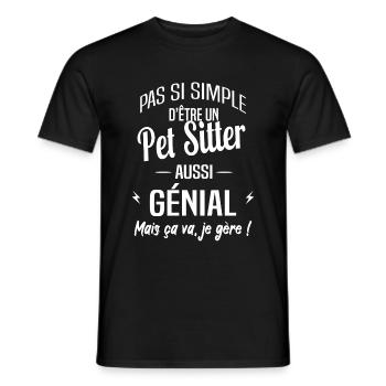 Pet Sitter - T-shirt homme - noir - Devant - AI Model Male 178 light (178cm)